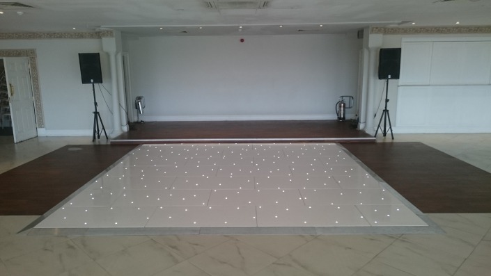 14ft x 14ft white LED dancefloor at froyle park