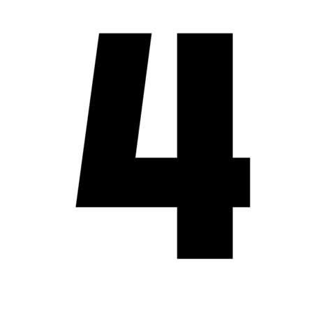 4ft Vintage 4 Number 3D