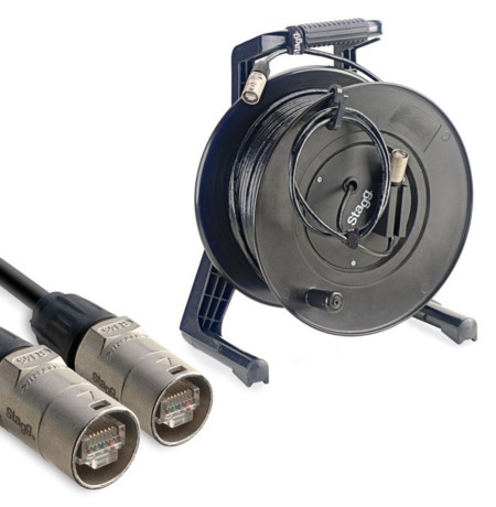 60m - Rean Neutrik CAT6A EtherCON Drum - Shielded Screened. Flexible