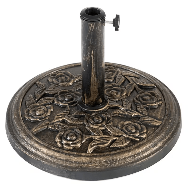 9kg Bronze Effect Parasol Base with Floral Design